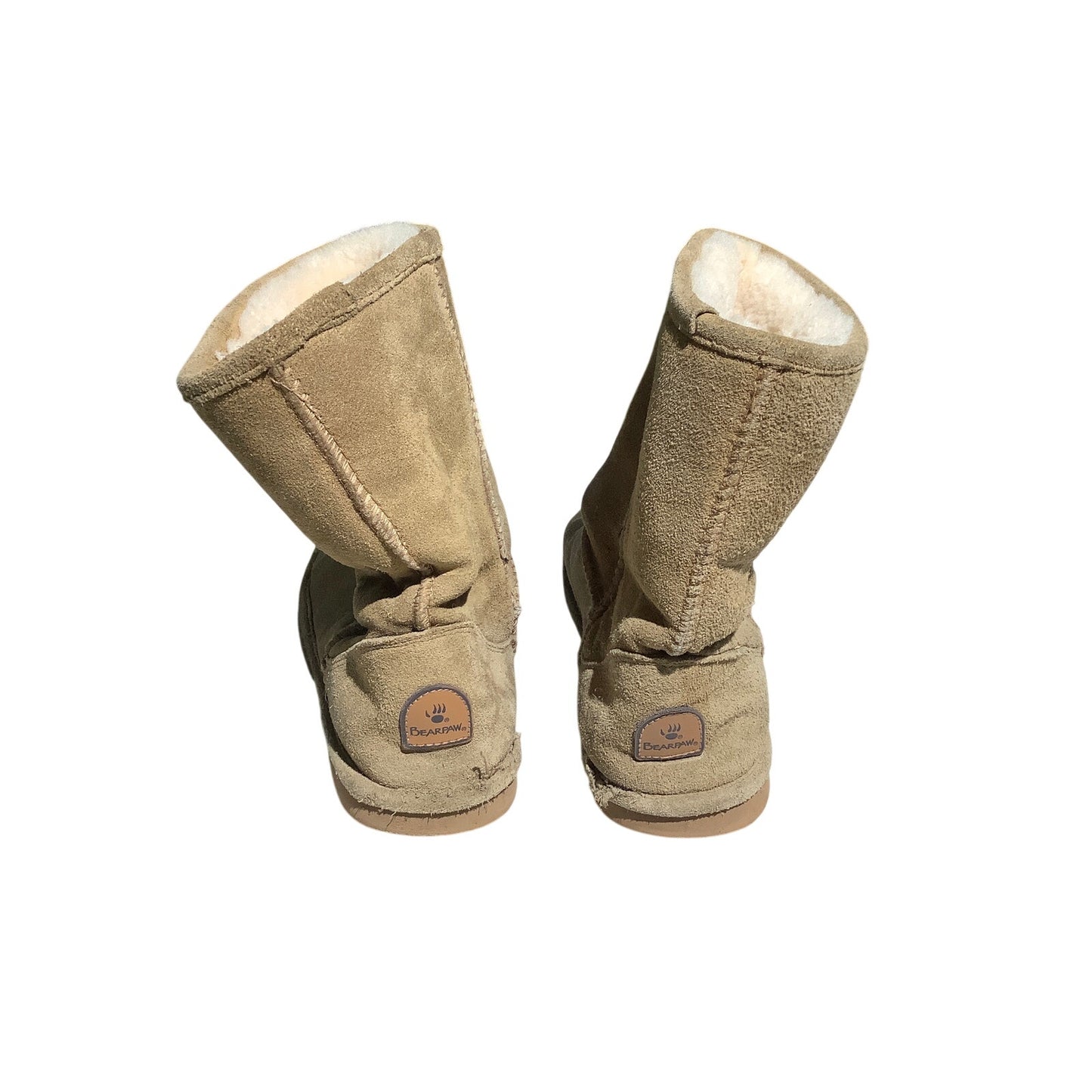 Bearpaw Suede Shearling Boots Tan Women’s 9 — Cozy, Casual, Winter