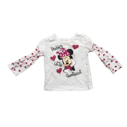 Disney Minnie Mouse "Daddy's Little Sweetheart" Shirt Size 9M - Cute, Playful