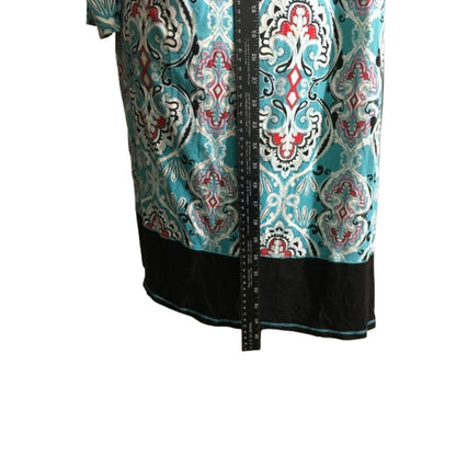 Ellen Tracy Turquoise Paisley Dress Size 1X - Boho, Feminine, Vibrant