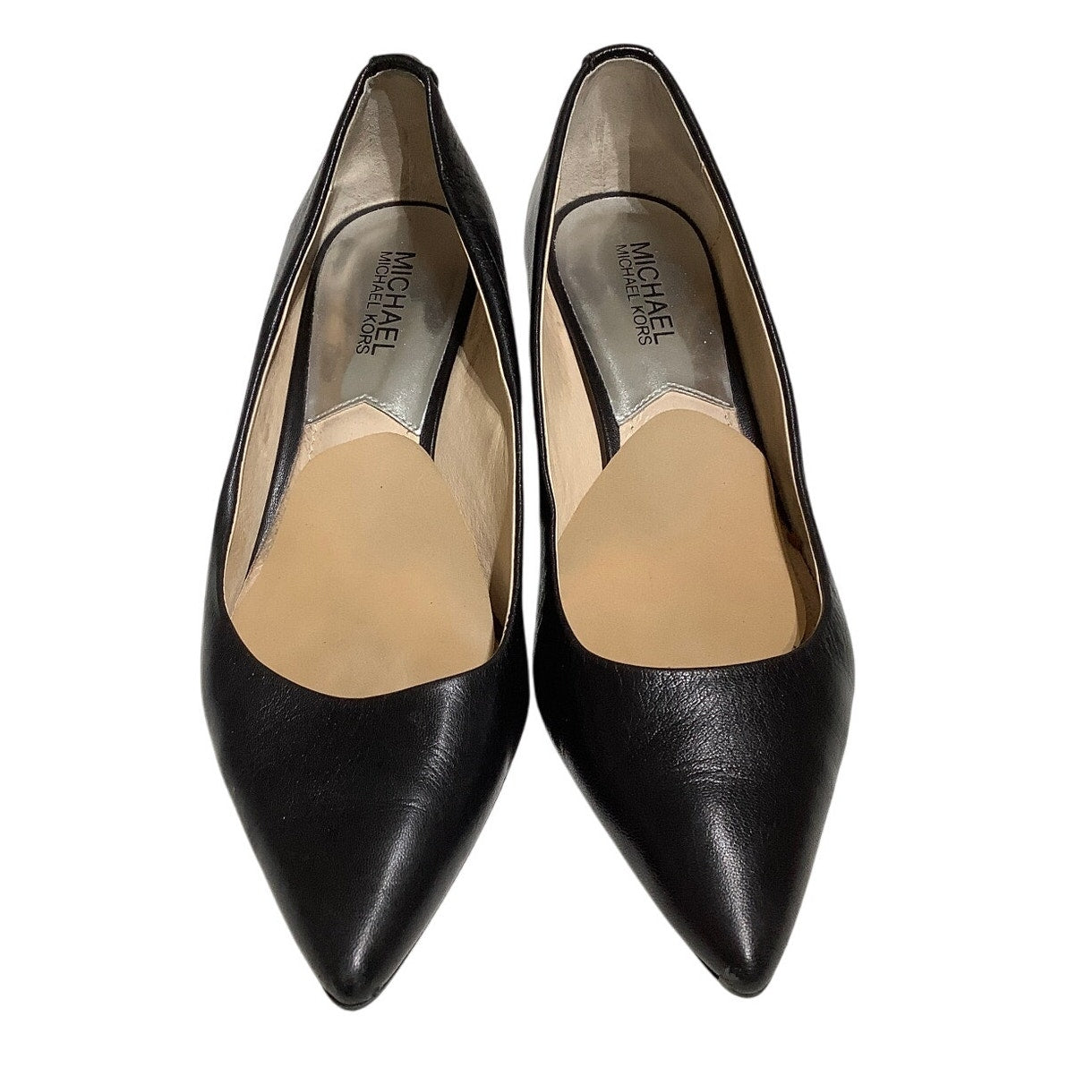 Michael Kors Women's Black Leather Pumps 7M, 1-Inch Heel, Classic, Elegant