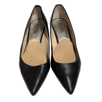 Michael Kors Women's Black Leather Pumps 7M, 1-Inch Heel, Classic, Elegant