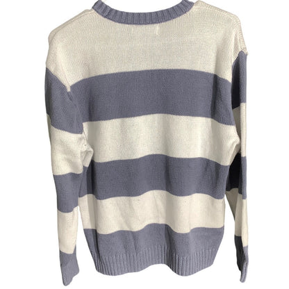Hollister Light Blue White Striped Sweater Women S — Knit, Casual, Cozy