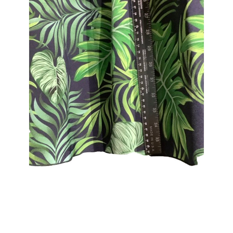 Women’s Long Skirt Size 4XL — Black, Palm Leaf, Maxi