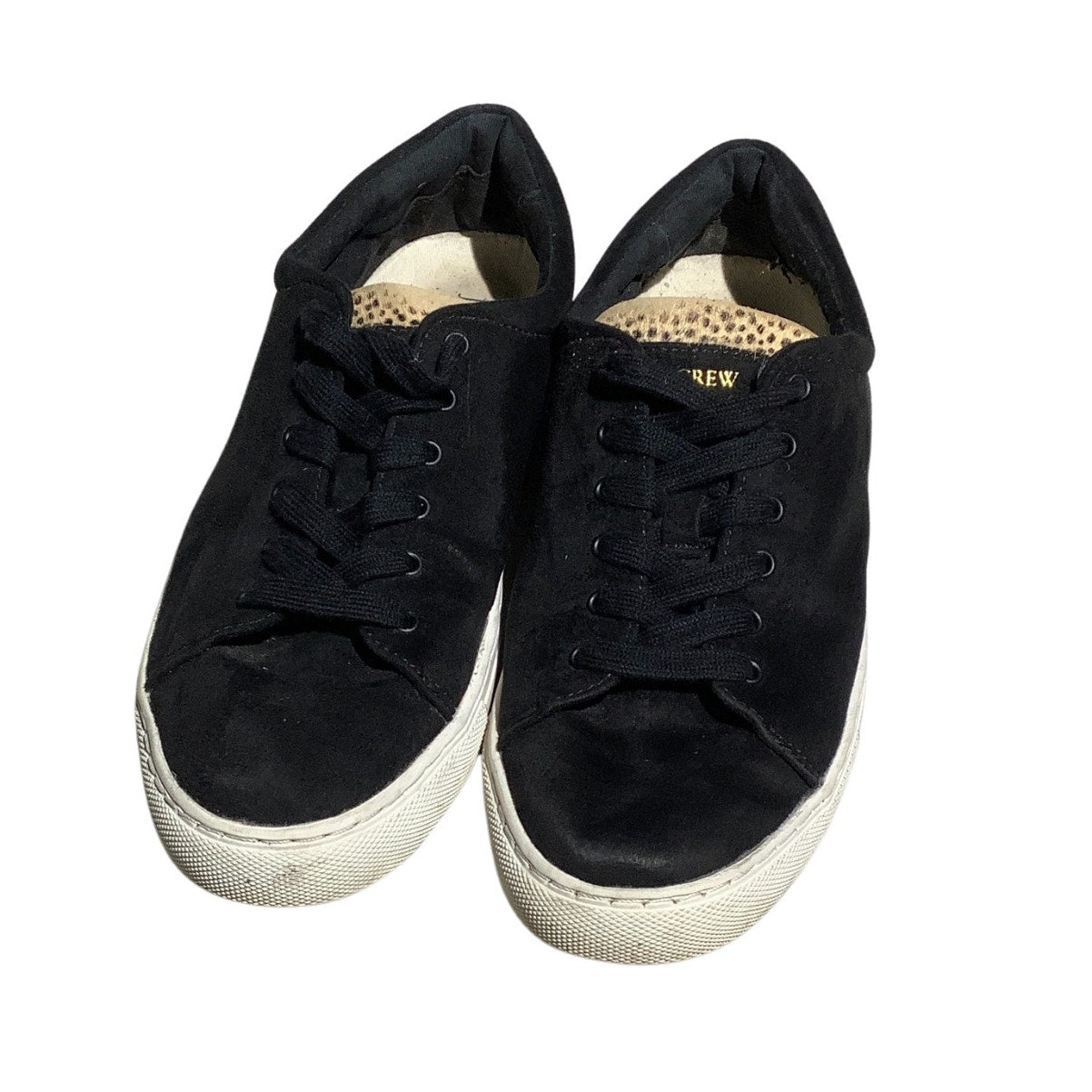 J.Crew Black Faux Suede Sneakers Women’s Size 8.5 — Casual, Fashion, Lace-Up