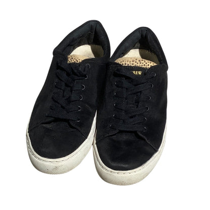 J.Crew Black Faux Suede Sneakers Women’s Size 8.5 — Casual, Fashion, Lace-Up
