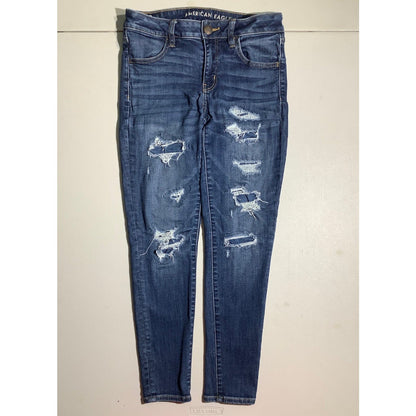 American Eagle Women's 6 Short Dark Blue Jegging Stretch Jeans