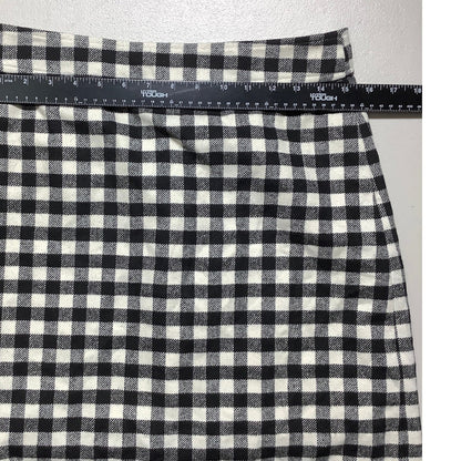 J.Crew Wool-Blend Check Skirt Black/White Women’s 6 — Classic, Preppy, Timeless