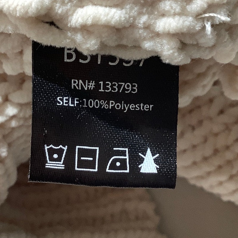 POL Oversized Knit Hoodie Ivory Women’s S/M — Chunky, Cozy, Boho