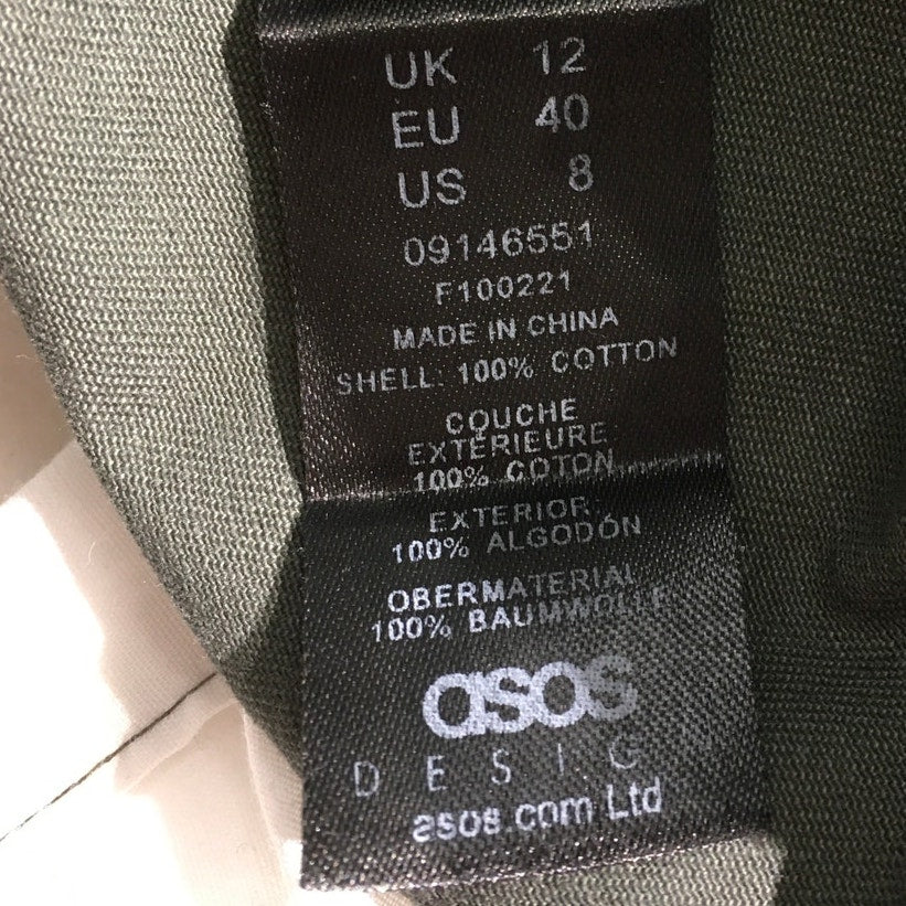 ASOS Design Olive Green Cargo Pants Women’s Size 8 – Streetwear, Utility, Y2K