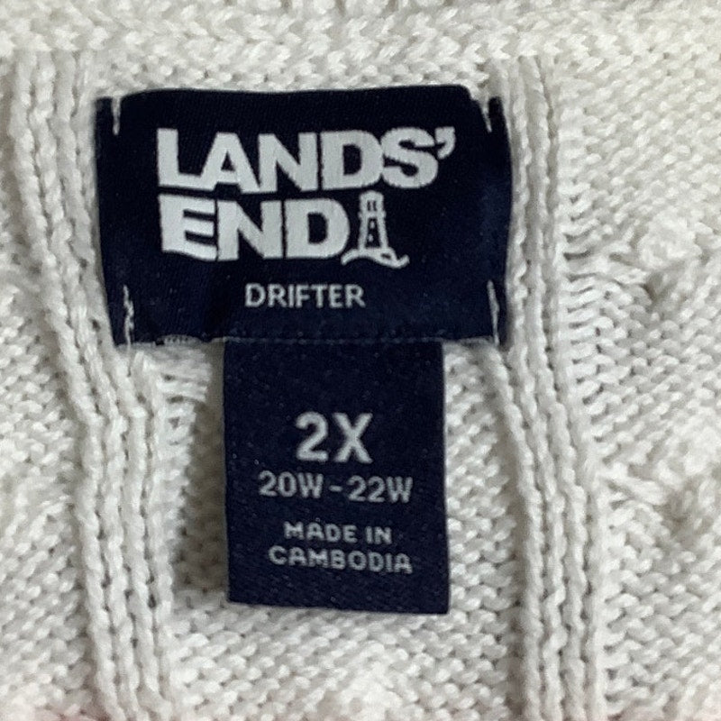 Lands' End Cable Knit Sweater Size 2X - Preppy, Cozy, Classic