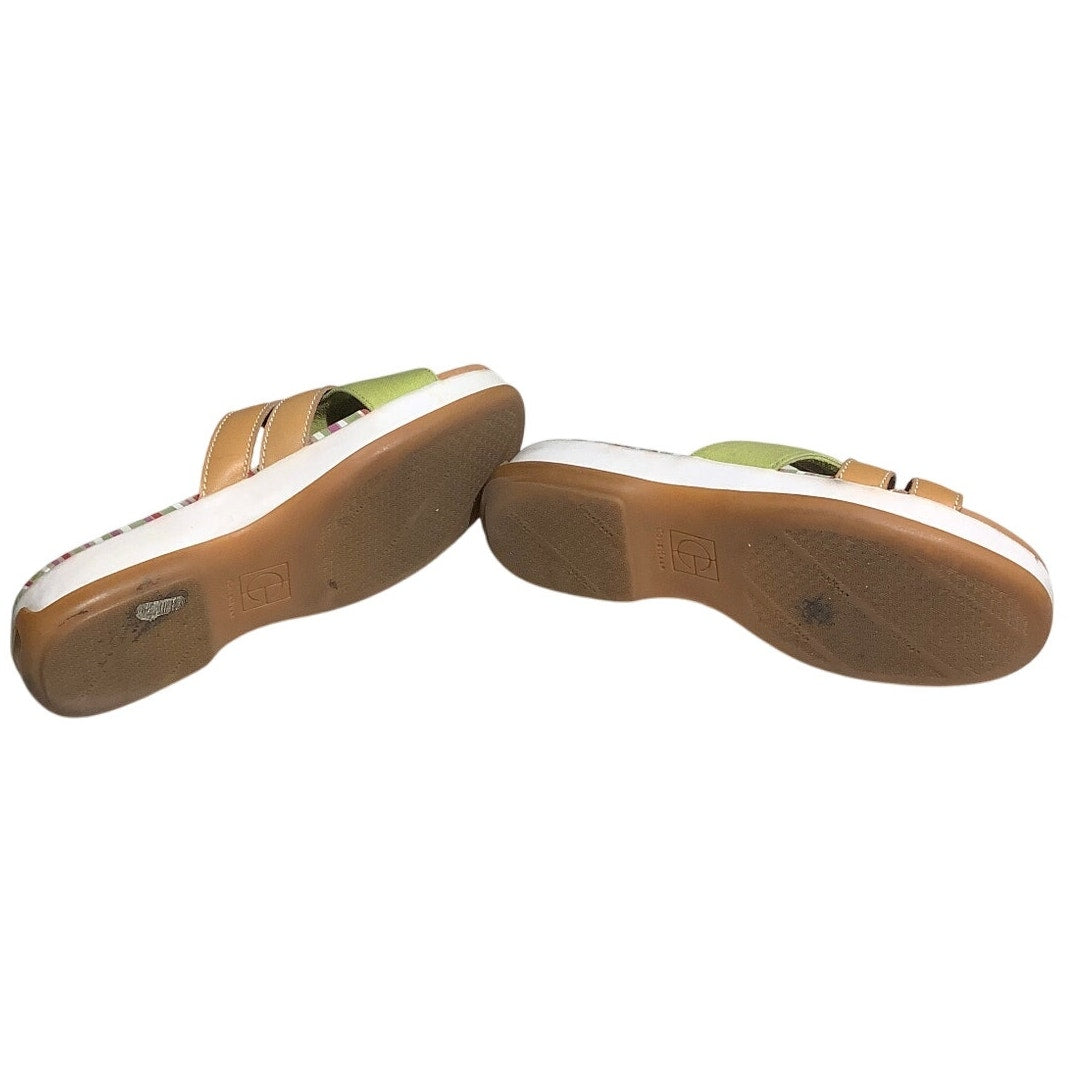 Cole Haan Leather Canvas Slide Sandals Women’s 7.5B — Chic, Casual, Summer