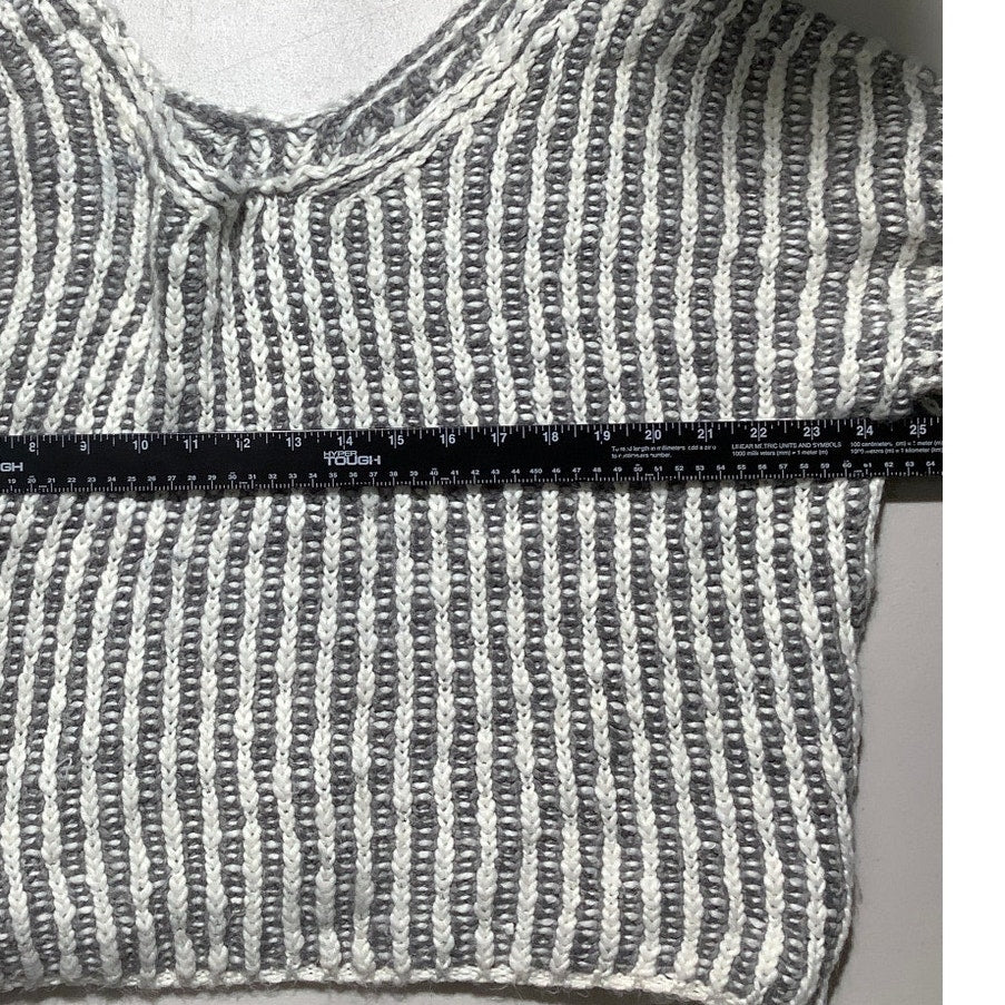 POL Chunky Knit Sweater Striped Women’s S/M — Wool Blend, Cozy, Oversized