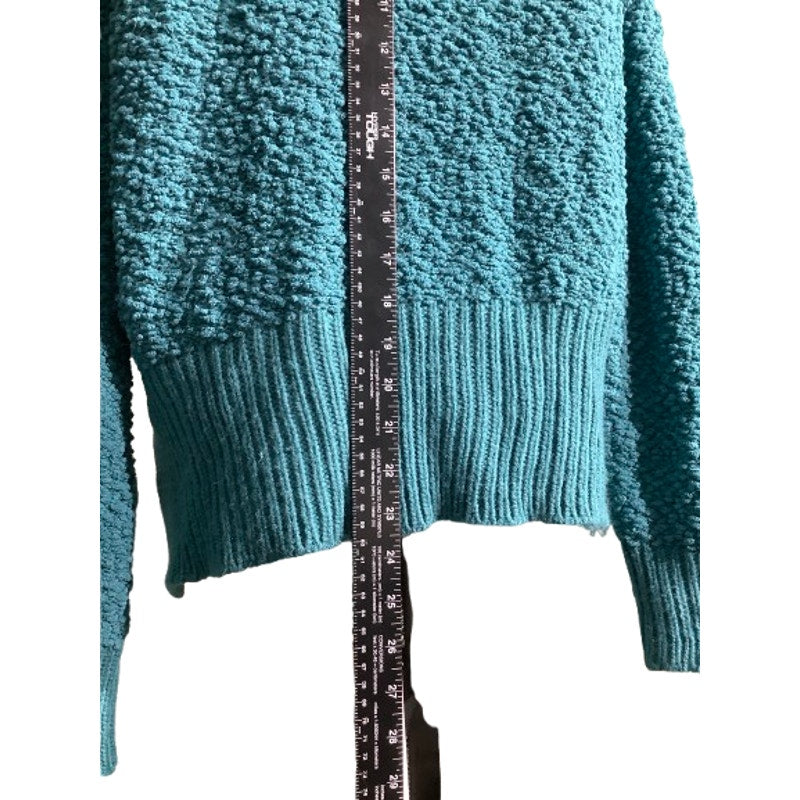 POL Teal Popcorn Knit Hoodie Women’s Size S/M — Cozy, Casual, Oversized