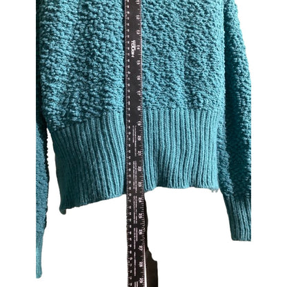 POL Teal Popcorn Knit Hoodie Women’s Size S/M — Cozy, Casual, Oversized