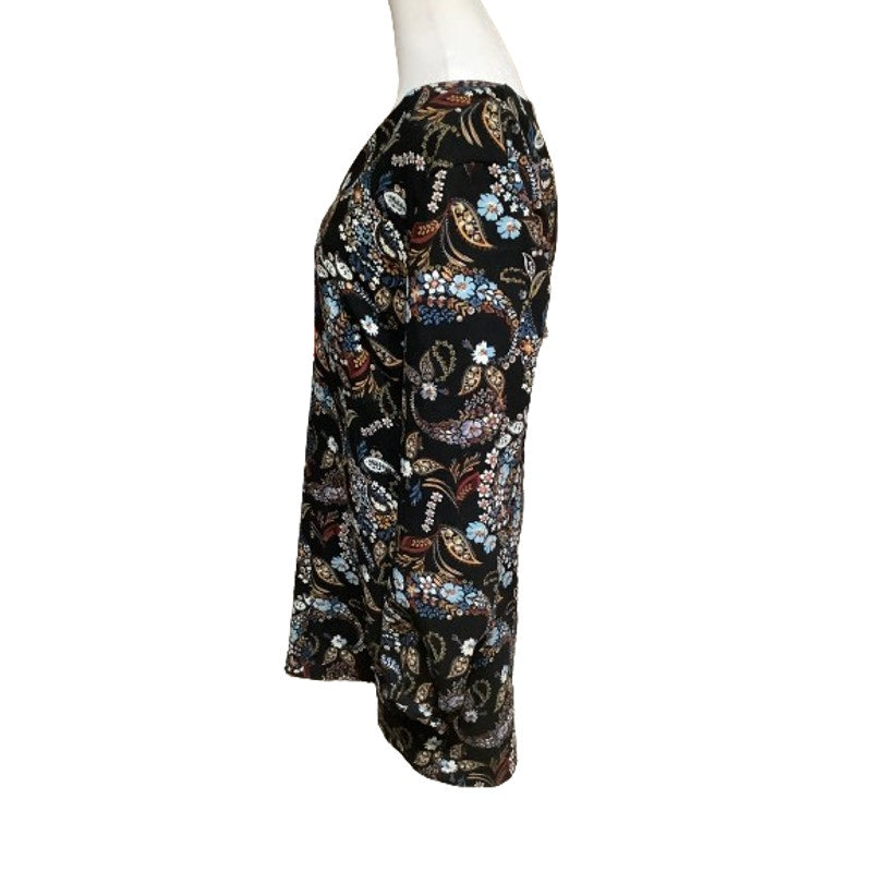 WAYF Black Long Sleeve Dress, Size M - Boho, Floral, Versatile