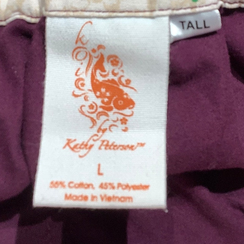 Koi by Kathy Peterson Purple Scrub Pants Women’s LG — Nursing, Medical, Workwear