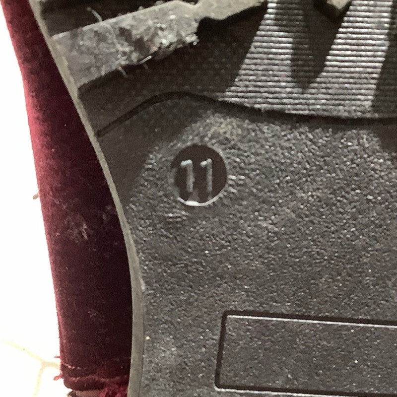 Wanted Crushed Velvet Boots Women Size 11 Burgundy — Goth, Grunge, Y2K