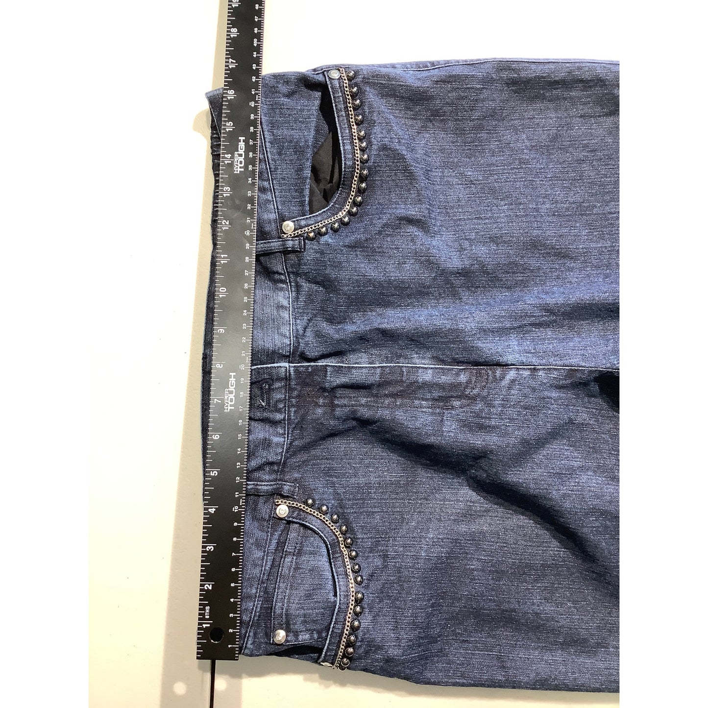 JM Collection Blue Denim Pants Women’s Sz 14 - Elegant, Comfortable, Embellished