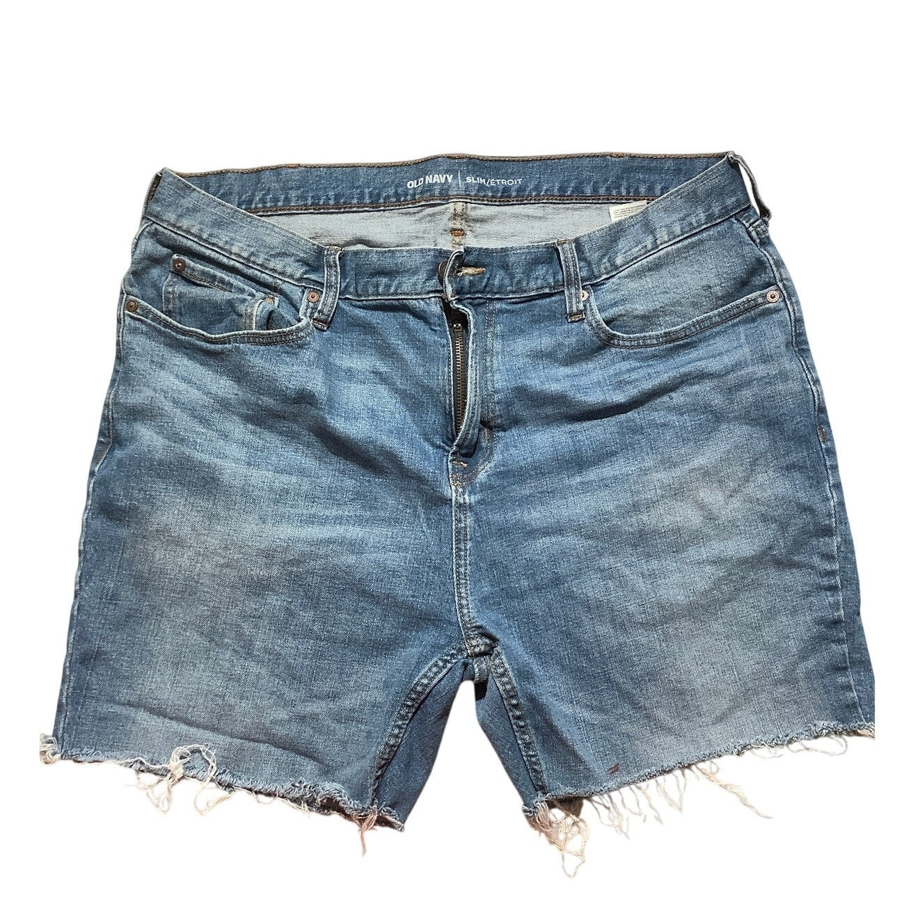 Old Navy Denim Cut-Off Shorts Men’s Size 38W – Distressed, Slim, Casual