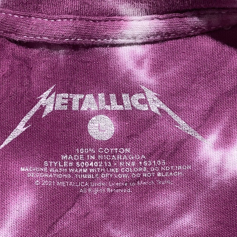 Metallica Tie-Dye Rock T-Shirt Men’s Size Large — Graphic Band Tee, Cotton