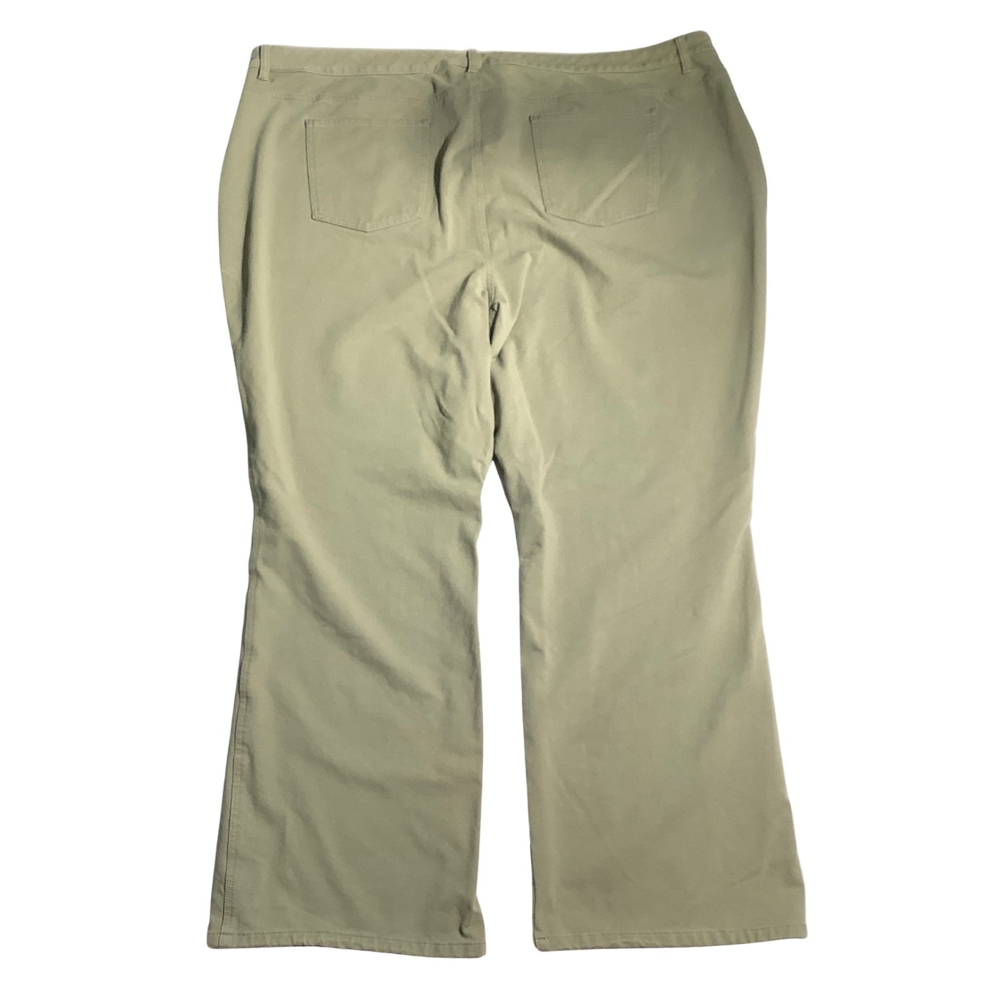 Quacker Factory Olive Green Wide Leg Pants Women 3X — Stretch, Casual, Comfort