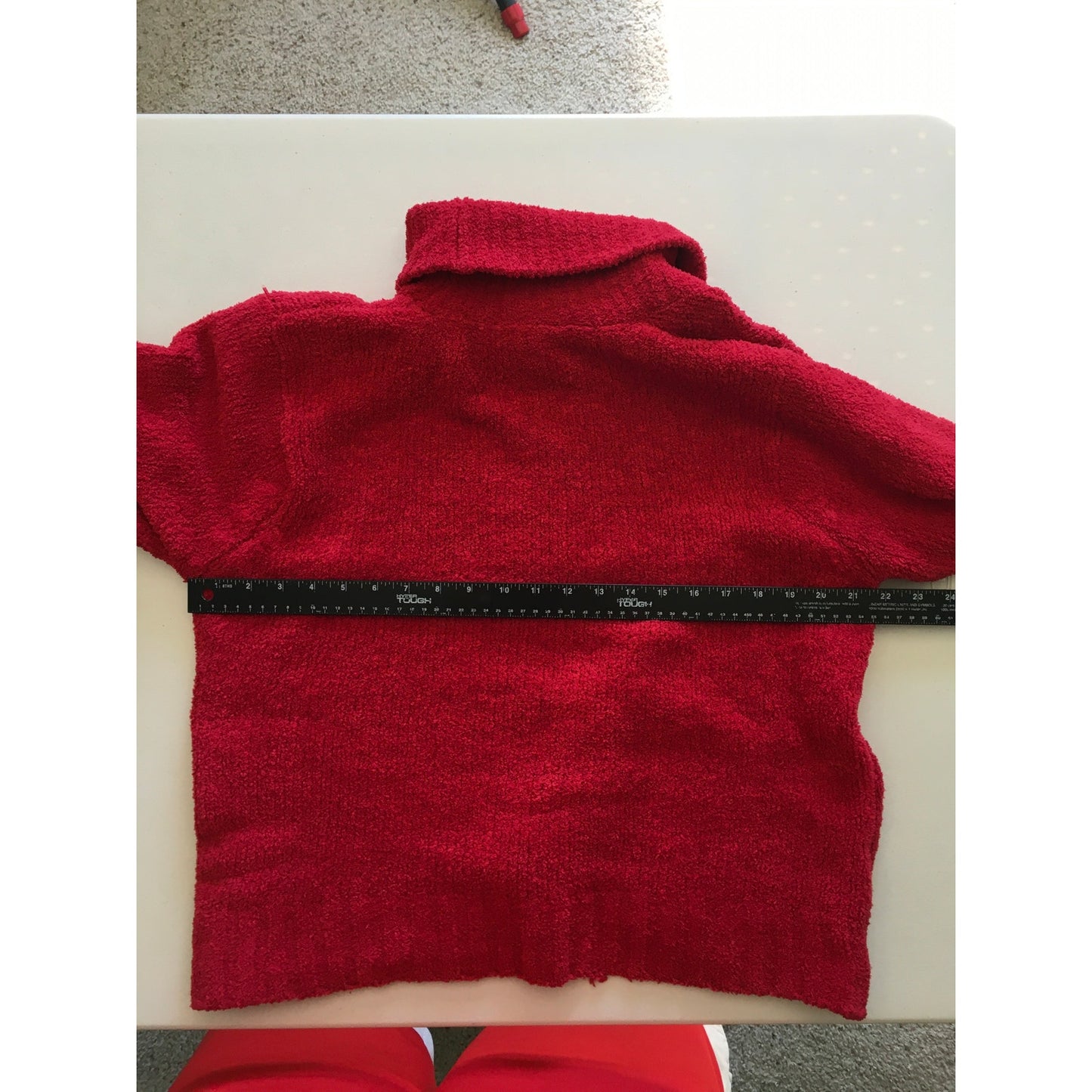 Columbia Red Bouclé Turtleneck Sweater Size L - Cozy, Outdoor, Casual