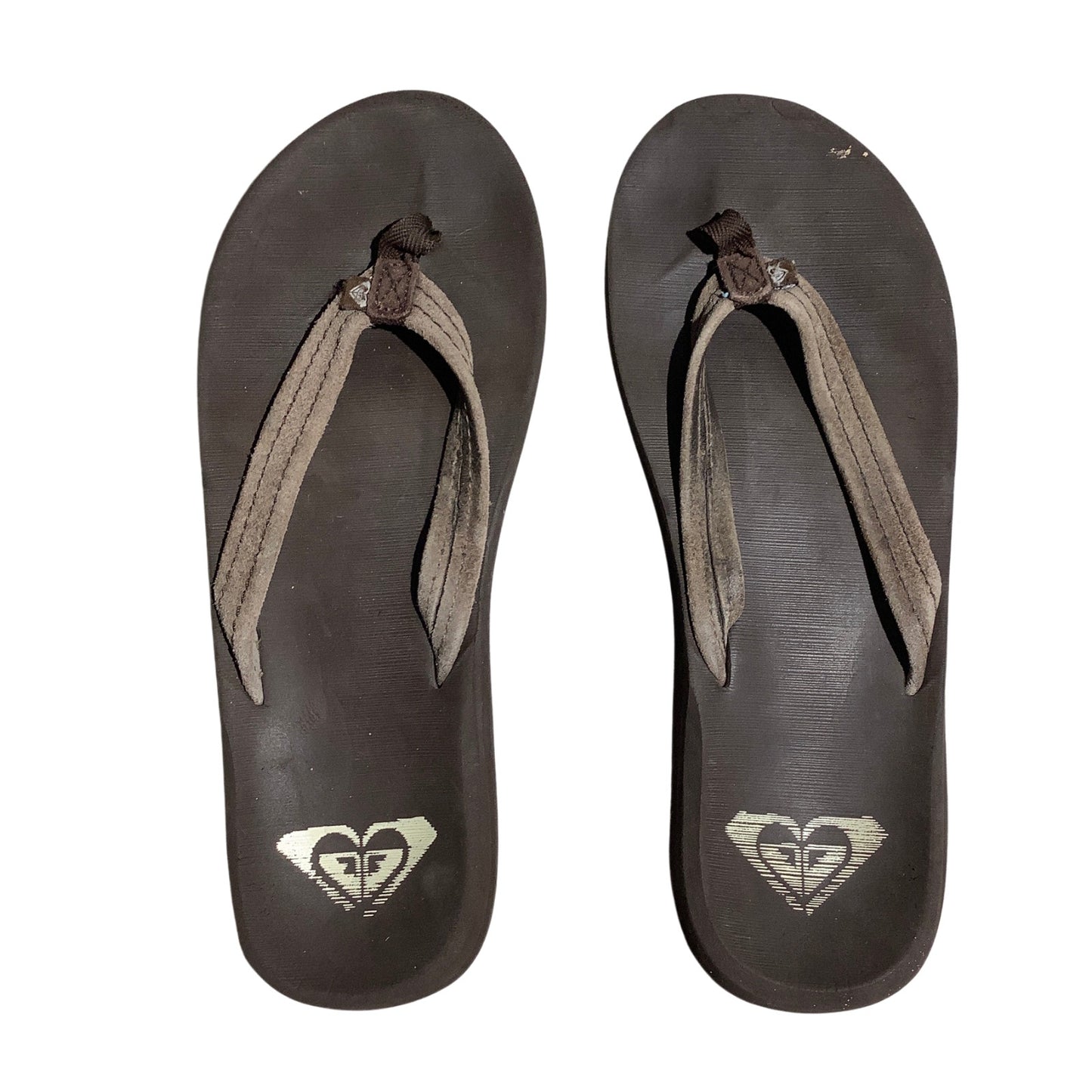 Roxy Flip Flops Women Size 10 Brown Tan — Beach, Surf, Casual