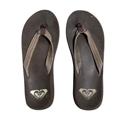 Roxy Flip Flops Women Size 10 Brown Tan — Beach, Surf, Casual