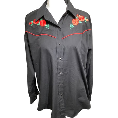 Country Charmers Black Western Shirt Size XL - Vintage, Western, Romantic