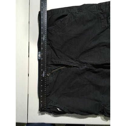 Kilburne Finch Men's Black Cargo Shorts Size 38 - Utility, Streetwear, Casual