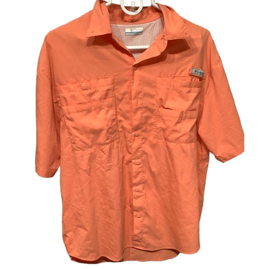 Columbia PFG Orange Short-Sleeve Fishing Shirt Medium – Outdoor, Sporty, Utility