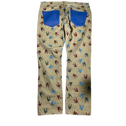 NV Euro Sparrow Bird Print Pants Men’s Size 40W 30L — Novelty, Casual, Statement