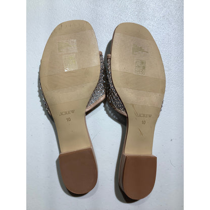 J.Crew Brynn Rhinestone Slide Sandals Women’s Size 10 — Dressy, Chic, Minimalist