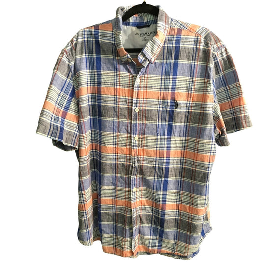 U.S. Polo Assn. Men's 2XL Plaid Button-Up Shirt – Preppy, Classic, Casual