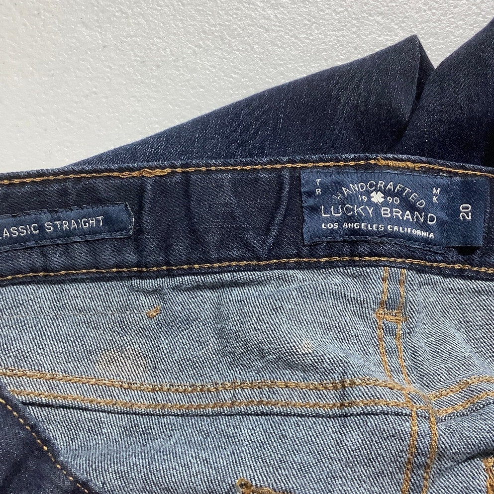 Lucky Brand Classic Straight Jeans Women’s Size 20– Dark Wash, Stretch, Mid-Rise