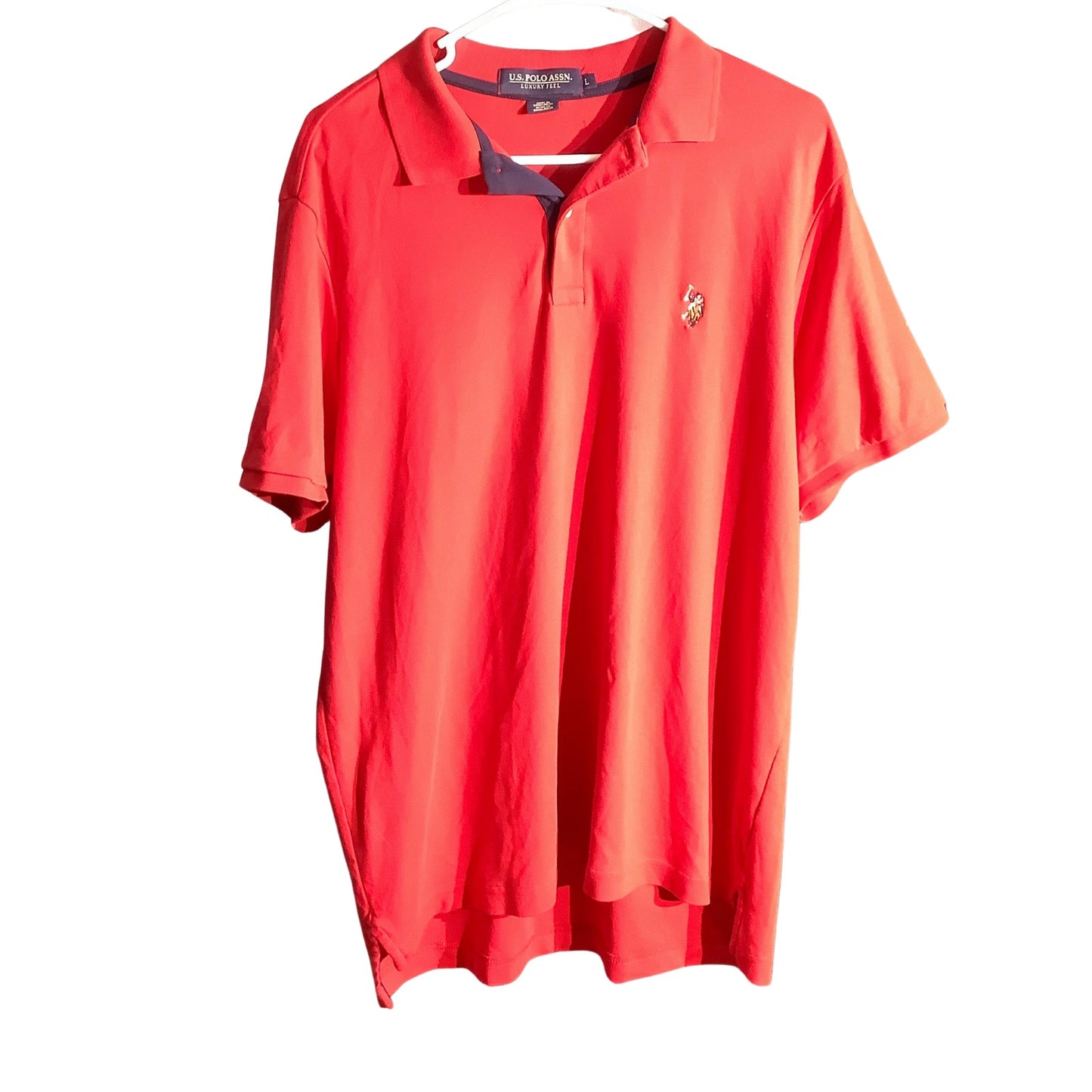 U.S. Polo Assn. Red Short Sleeve Polo Shirt Men’s L — Classic, Casual, Cotton