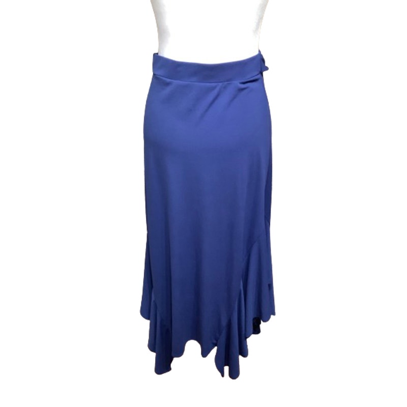 Christian Siriano for C Wonder Blue Asymmetrical Tie Waist Midi Skirt XS Office