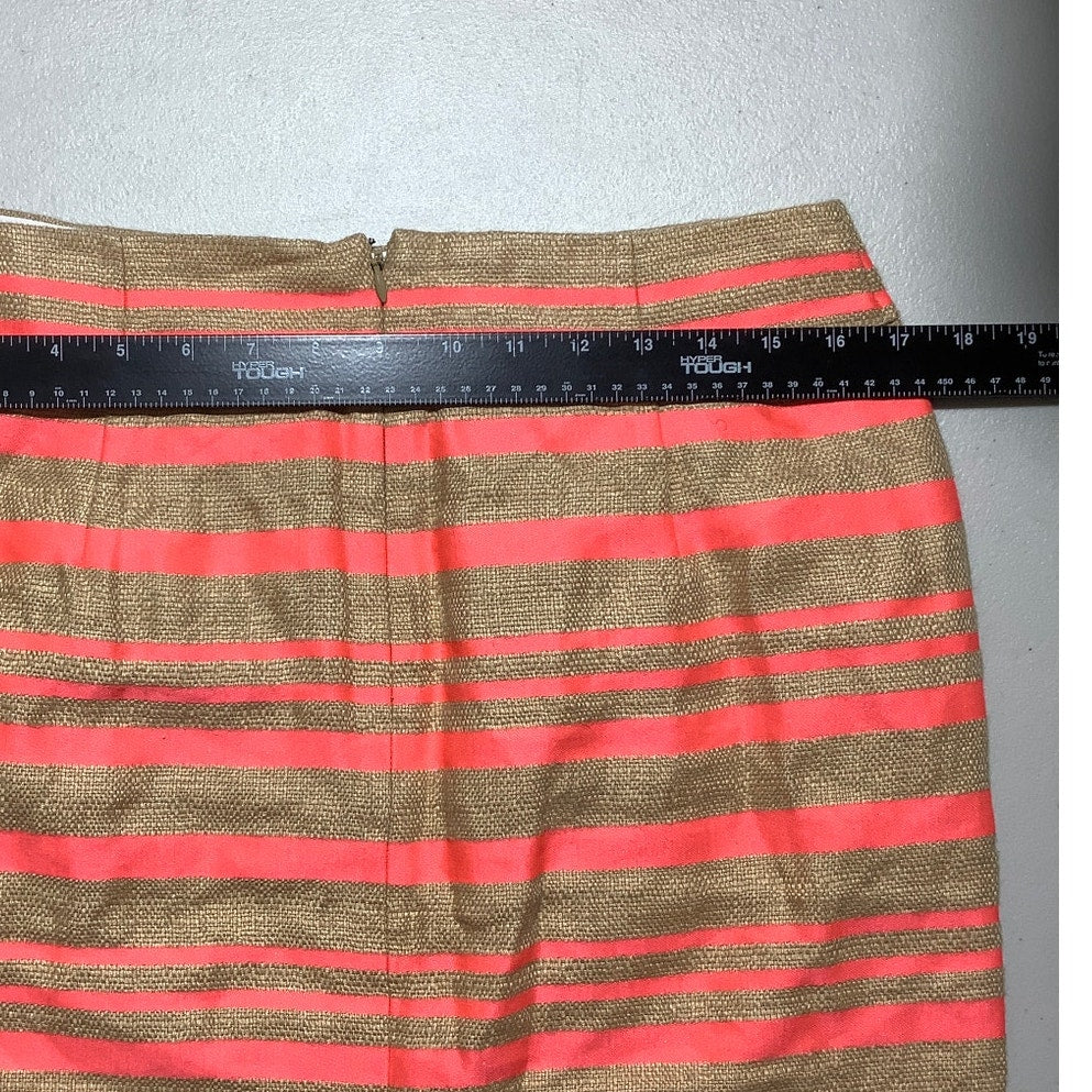 J. Crew Pencil Skirt Linen Blend Women's 8 — Business Casual, Summer, Neon