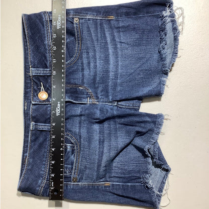 American Eagle Women's 2 Dark Wash Distressed Frayed Cutoff Denim Shorts