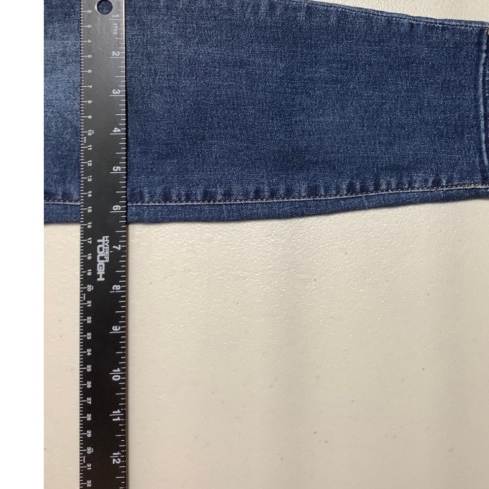 Good American Blue Skinny Jeans Women 4/27 — High-Rise, Stretch, Raw Hem