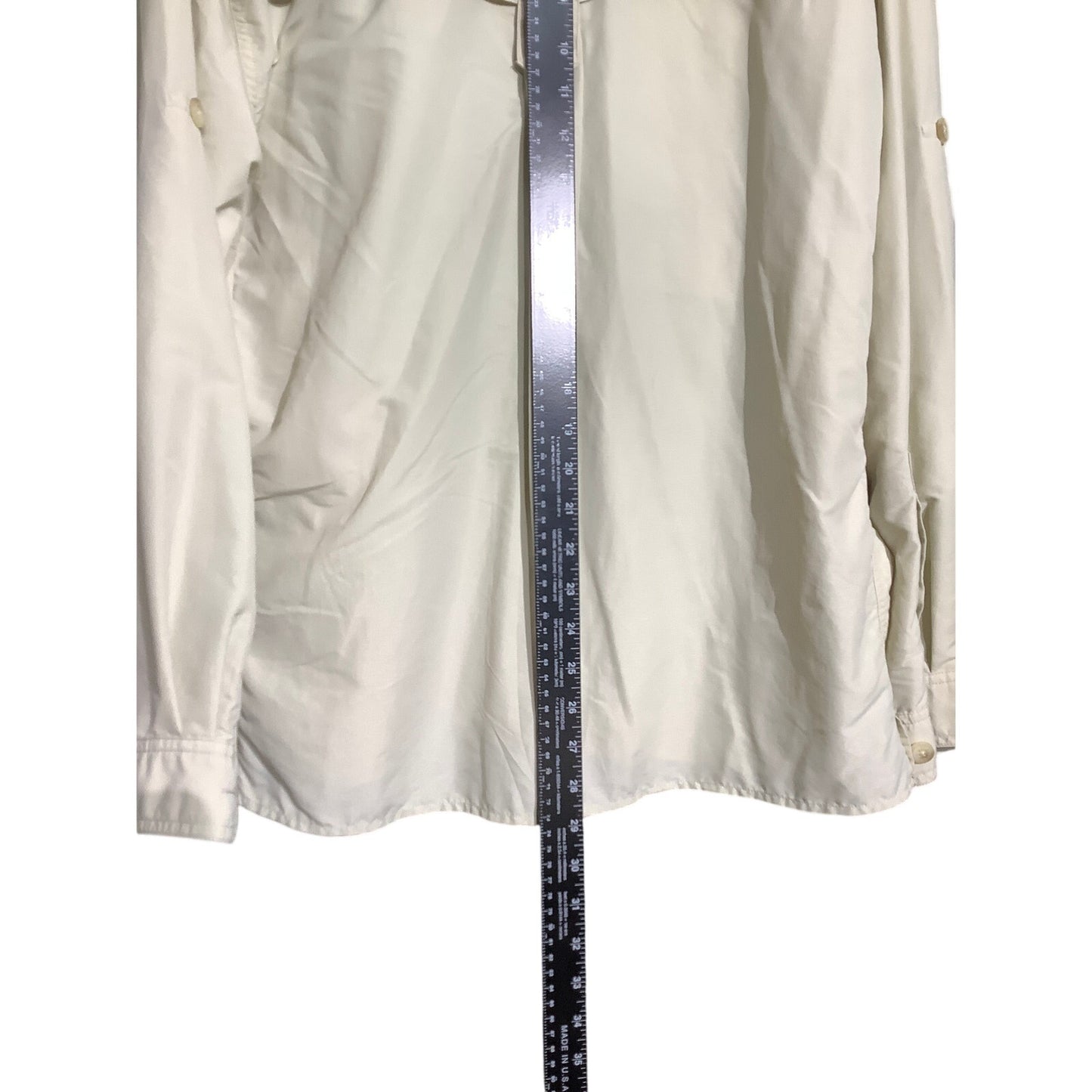 ExOfficio Off-White Vented Fishing Shirt Men’s M — Hiking, Travel, Outdoor