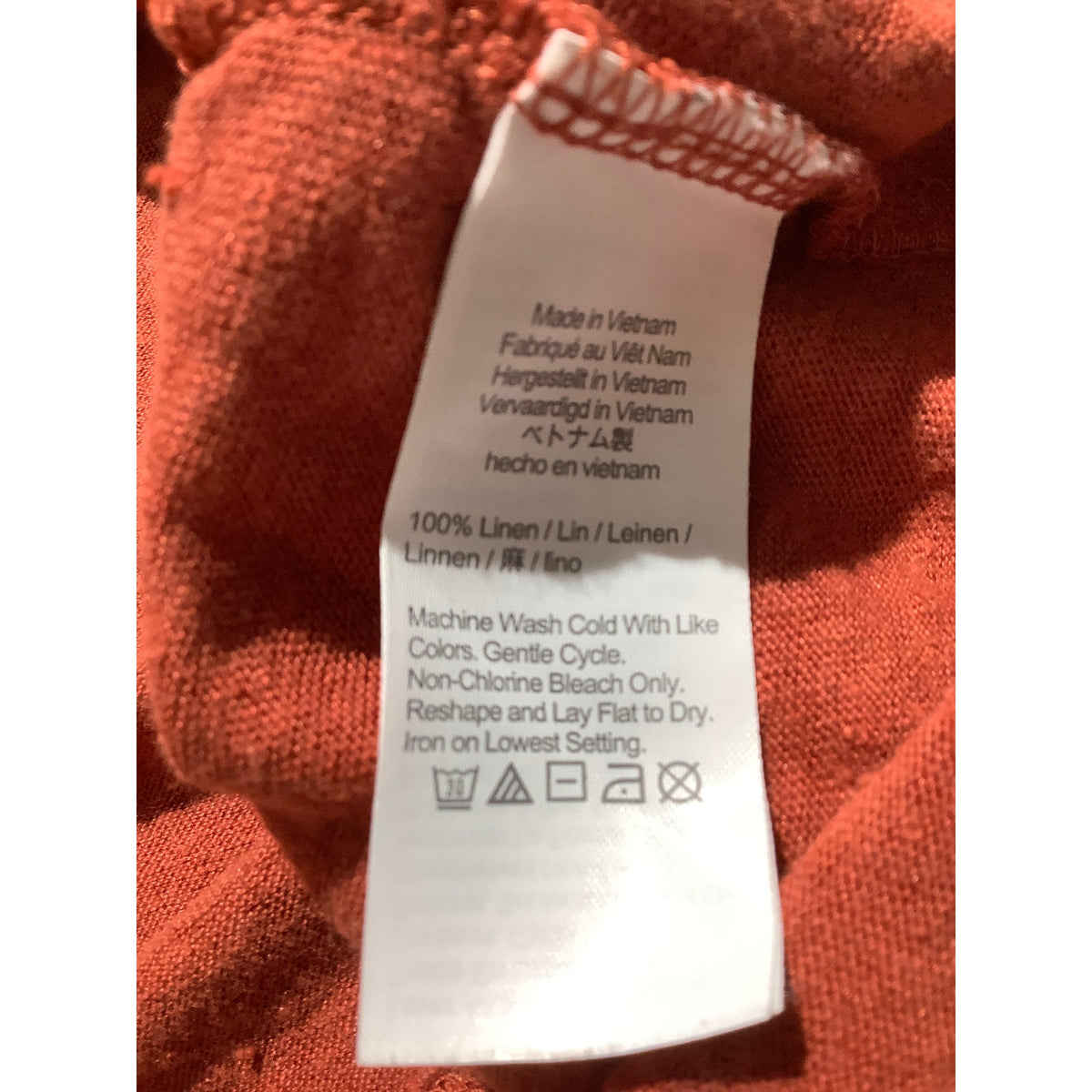 J.Crew Women's M Burnt Orange 100% Linen Relaxed Crewneck T-Shirt