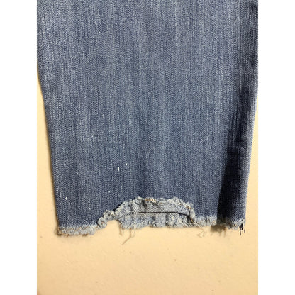 1822 Denim Blue Distressed Raw Hem Jeans Women’s 14 — Y2K, Casual, Edgy