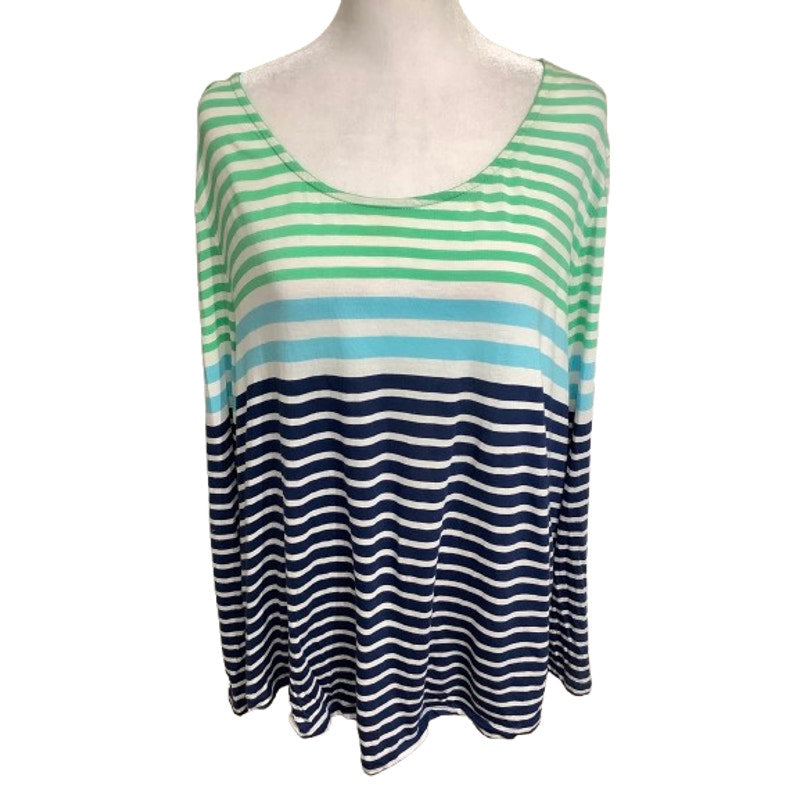 J.Jill Pima Cotton Long Sleeve Striped Tee, Size 3X – Minimalist, Preppy, Soft