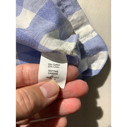 J. Crew Gingham Shell Top Women’s 00 — Linen Blend, Classic, Summer