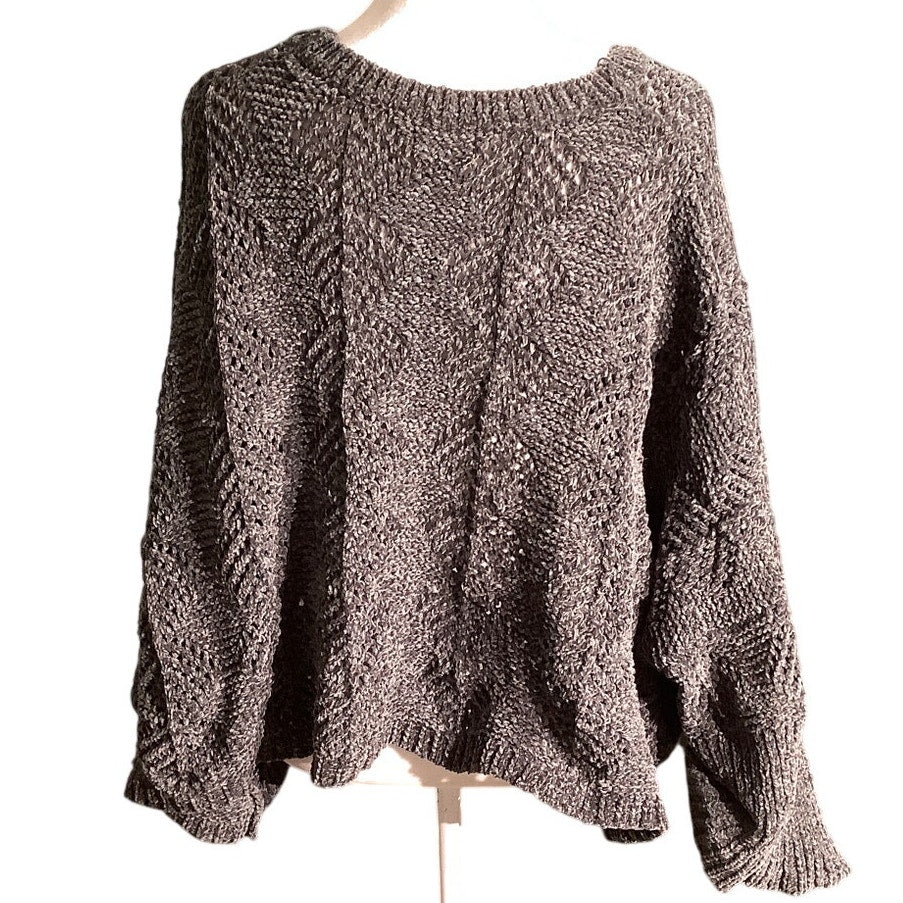 POL Dark Gray Oversized Knit Sweater Women’s Size S — Chunky, Casual, Cozy