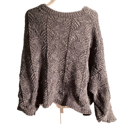 POL Dark Gray Oversized Knit Sweater Women’s Size S — Chunky, Casual, Cozy
