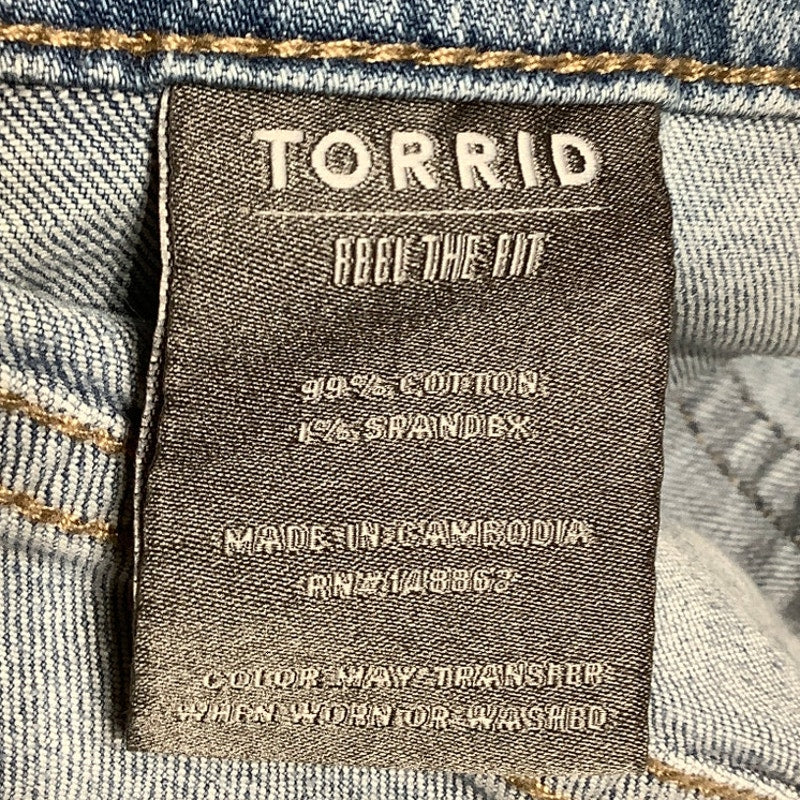 TORRID Distressed Medium Light Blue Denim Shorts 16 - Casual, Streetwear, Summer