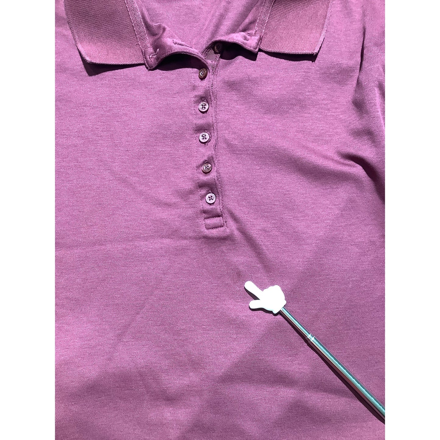 Lands’ End Burgundy Long Sleeve Polo Women’s XL— Casual, Classic, Button Placket