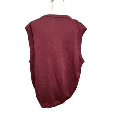 Grant Thomas Maroon Merino Wool Vest - Sz Mens XXL, Italian, 100% Extra Fine